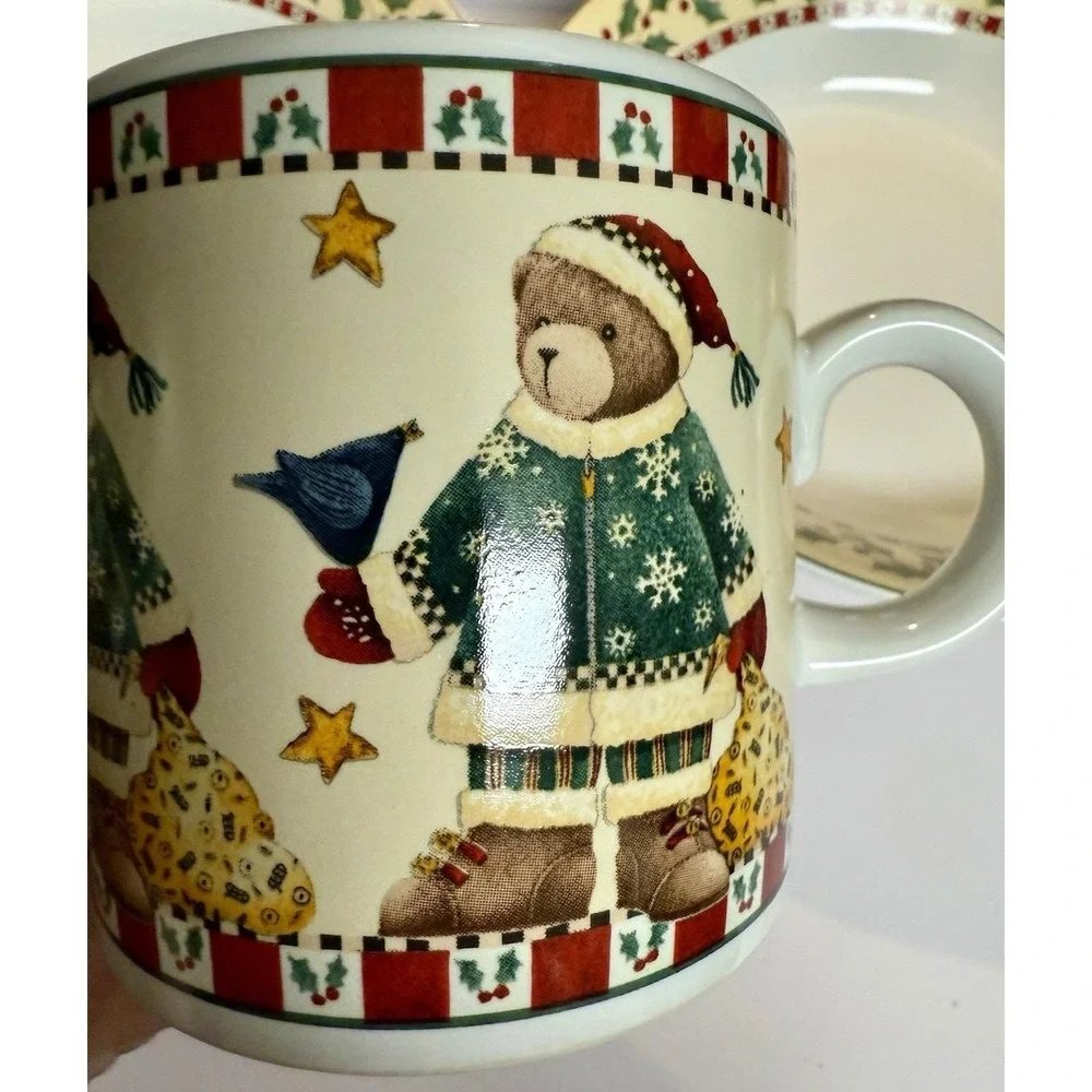 VTG Sakura Bears 5-Pc Completer Set Debbie Mumm Christmas JCPenney w/ Box 1997